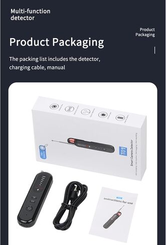 T01 Intelligent Portable Camera Detector Hotel Privacy Detection Tool Anti-Peeping Detector 6-Level Sensitivity Adjust Privacy Detection Tool in Kuwait