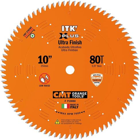 CMT Orange Tools P10080 - ITK XPLUS Ultra Finish Blade HW D=10x80T HiATB Bore=5/8" in Saudi Arabia
