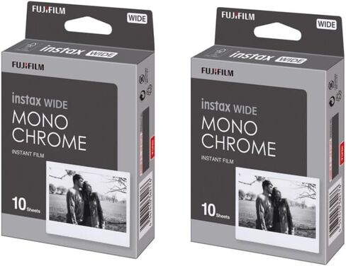 Fujifilm Instax Wide Monochrome Instant Film Twin Pack 20 Sheets Black & White for Instax Wide 300 Wide 400 Link Wide Printer Cameras in Kuwait