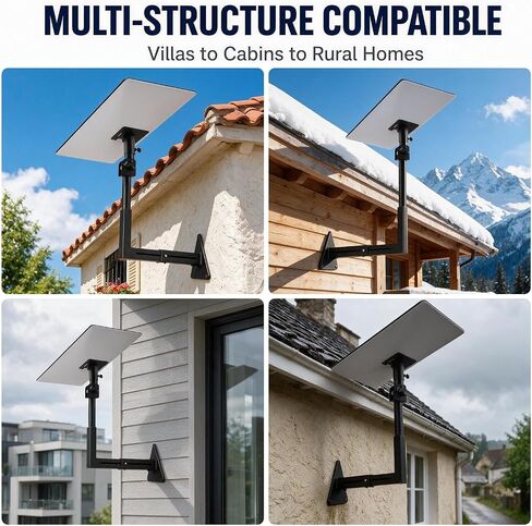 Starlink Mount for Starlink Standard 4/4X/Gen 3 | 90-180° Angle Signal Optimization, Hidden Cable Routing, Wall/Roof Starlink Mounting Kit with Telescopic Arm in Kuwait