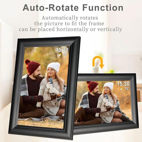 Frameo Digital Picture Frame, 10.1 inch Digital Frame WiFi, 1280 * 800 IPS HD Touchscreen, 32GB Storage, Instant Share Pictures Video, Smart Photo Frame Electronic, Gifts for Mom, House Warming in Kuwait