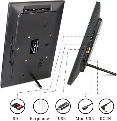 Frameo Digital Picture Frame, 10.1 inch Digital Frame WiFi, 1280 * 800 IPS HD Touchscreen, 32GB Storage, Instant Share Pictures Video, Smart Photo Frame Electronic, Gifts for Mom, House Warming in Kuwait