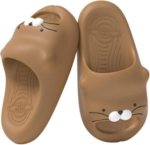Cute Otter Slippers Women Y2K Platform EVA Slides | 1.4" Platform Non-Slip Lightweight Kawaii Otter Indoor Outdoor Shower Travel Beach Sandals in Kuwait