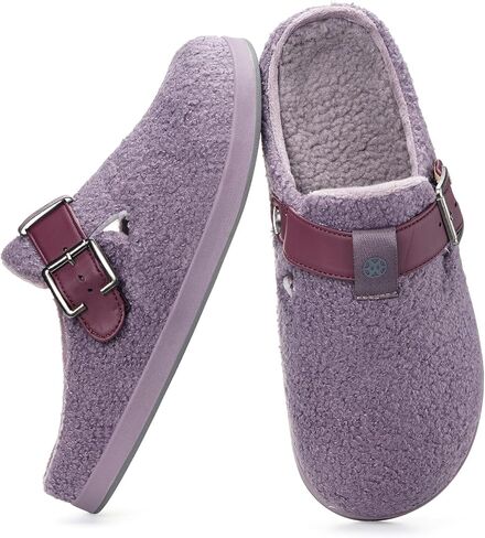 Hsyooes Orthopedic Arch Support Slippers for Women Men | Plantar Fasciitis Slippers,House Slippers with Arch Support,Fuzzy Warm Slippers,Fur Lined Clog Slippers,Adjustable Buckle in Kuwait
