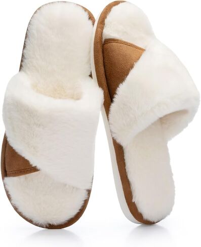 Women's Open-toe House Slippers Cute Ladies Home Shoes | Memory Foam, Non-slip Outsole, Indoor Outdoor Fuzzy Slides, Bridal, Bedroom, Hotel, Spa, Gifts for women, mom, Summer in Kuwait