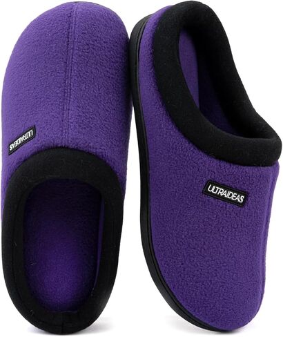 ULTRAIDEAS Women's Cozy Fleece Lined Memory Foam Slippers, Anti-Slip Rubber Sole Indoor Outdoor in Saudi Arabia