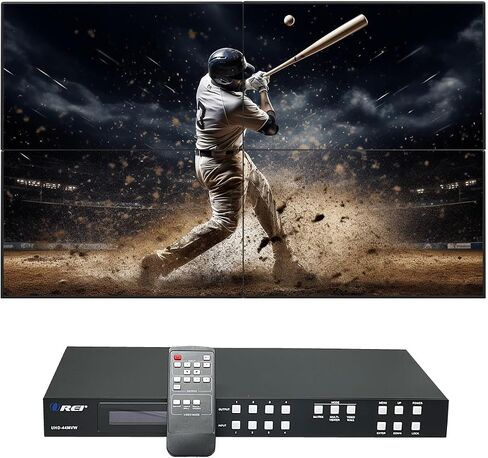 OREI 4x2 Quad Multi HDMI Viewer 4K Downscale RS-232 IR 3.5mm/Analog OSD | 4K HDMI Multiviewer 4x2 Matrix – 4K Downscaling, PIP, 5 Display Modes, RS-232, 3.5mm & Optical Audio Out in Kuwait