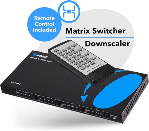 OREI 4x4 HDMI Matrix Switch – 4K@60Hz with Downscale, HDR, HDCP 2.2, EDID | HDMI Switch 4 In 4 Out, HDMI Matrix 4x4 – HDMI 2.0, Dolby Vision, HDR10+, LPCM 7.1CH, DTS-HD Master Audio in Kuwait