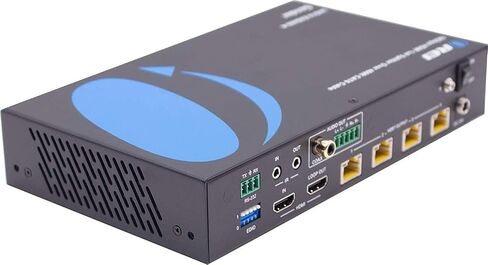 OREI 1x4 HDMI Extender Splitter HDBaseT 4K, Multiple Over Single Cable CAT6/7 4K@60Hz 4:4:4 HDCP 2.2 With IR Remote EDID Management, HDR - Up to 400 Ft - Loop Out - Low Latency - Full Support in Kuwait
