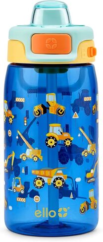 Ello Kids Pop & Fill 16oz Tritan Plastic Water Bottle with Quick Fill Technology, Leak Proof Locking Lid, Sip & Chug, BPA Free, Dishwasher Safe, For School, Lunchboxes, Rainbows | BPA-free plastic kids water bottle with Quick Fill™ lid, sip straw, chug op in Kuwait