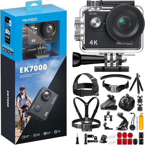 AKASO EK7000 Action Camera with 42 in 1 Action Camera Accessories Kit Bundle in Kuwait
