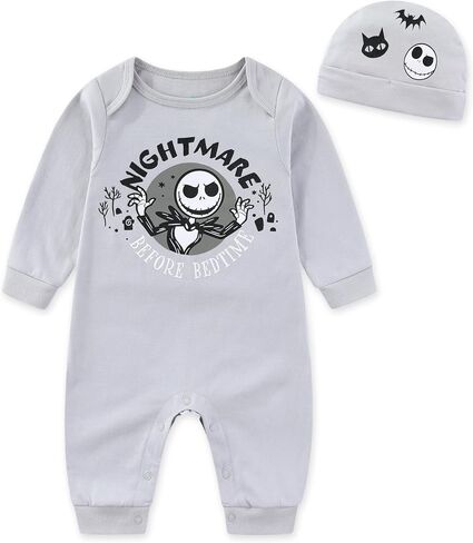 Disney Nightmare Before Christmas Baby Boys Coverall with Cap 2 Piece Set in Kuwait