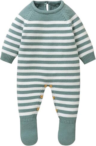 Fall/Winter Striped Knit Baby Romper for Boys and Girls Everyday Homewear for Newborns in Kuwait