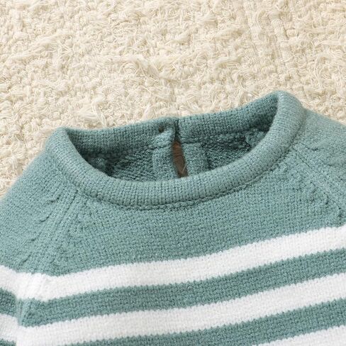 Fall/Winter Striped Knit Baby Romper for Boys and Girls Everyday Homewear for Newborns in Kuwait