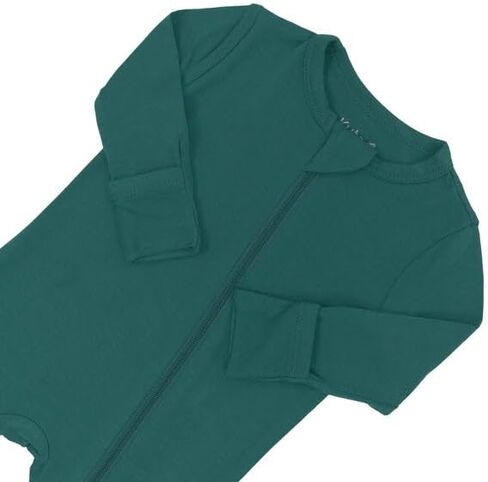 KYTE BABY Unisex Rayon Made From Bamboo Zippered Rompers (6-12 Months, Emerald) in Kuwait