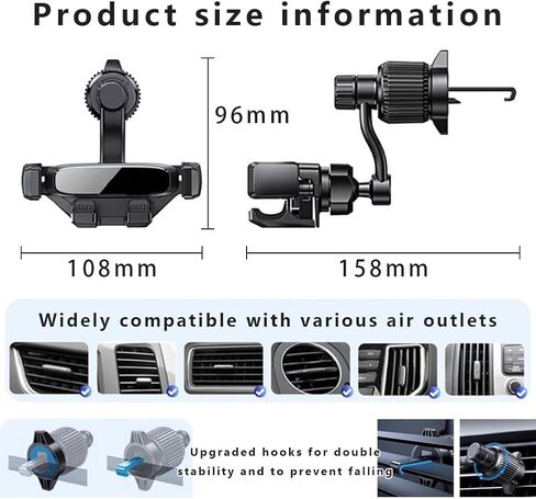 Phone Holders for Your Car for Lexus is F 2008-2014, 360° Adjustable Air Vent Phone Mount Compatible One Hand Operation Easy Removal in Kuwait