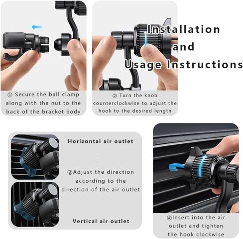 Phone Holders for Your Car for Nissan NV200 Cargo Van 2013-2021, 360° Adjustable Air Vent Phone Mount Compatible One Hand Operation Easy Removal in Kuwait