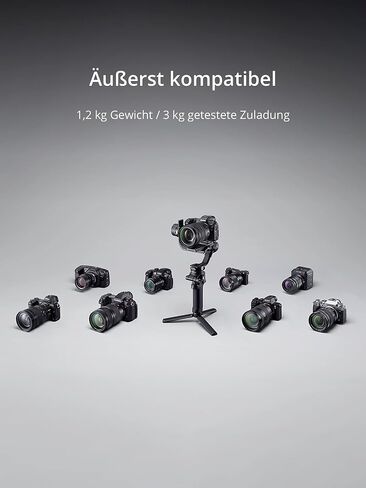 DJI RSC 2 Pro Combo - 3-Axis Gimbal Stabilizer for DSLR and Mirrorless Camera, Nikon Sony Panasonic Canon Fujifilm, Ronin SC, 3kg Payload, Image Transmission, Focus Motor - Black in Kuwait