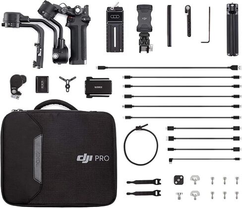 DJI RSC 2 Pro Combo - 3-Axis Gimbal Stabilizer for DSLR and Mirrorless Camera, Nikon Sony Panasonic Canon Fujifilm, Ronin SC, 3kg Payload, Image Transmission, Focus Motor - Black in Kuwait