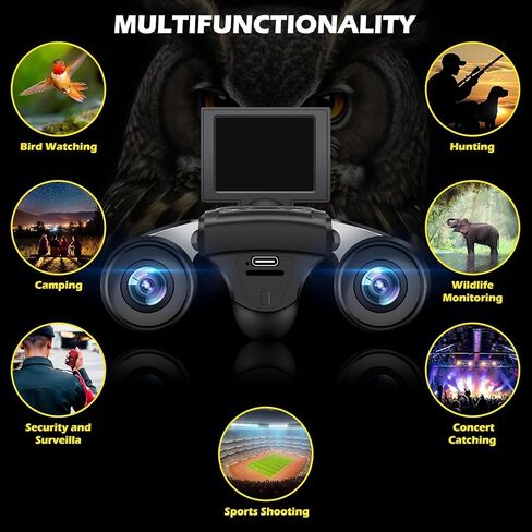 2 Inch Digital Binoculars Camera 8X Digital Zoom 40MP Photo 2.5K Video | Binoculars for Adults,10x Optical,Digital Binoculars for Bird Watching, Sports, Outdoor Adventures 32GB Memory Card in Kuwait