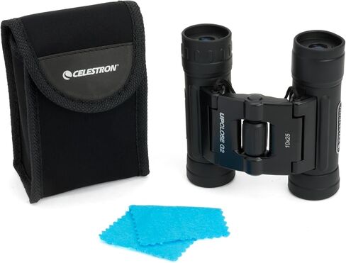 Celestron UpClose G2 10x25 Compact Binoculars for Hiking, Travel & Birding | Compact Roof Prism Design, Lightweight for Travel, Multi-Coated Optics, Folding Design, Comfortable Grip in Kuwait