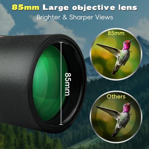 25-75x85 HD Spotting Scope with Phone Adapter & Tripod & Portable Carrying Bag - Fully Multi-Coated & BAK4 Prism, Waterproof Spotter Scope for Birding,Wildlife Viewing,Outdoor Observation in Kuwait