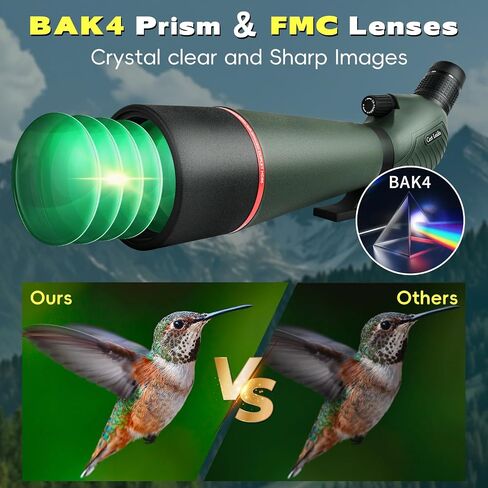 25-75x85 HD Spotting Scope with Phone Adapter & Tripod & Portable Carrying Bag - Fully Multi-Coated & BAK4 Prism, Waterproof Spotter Scope for Birding,Wildlife Viewing,Outdoor Observation in Kuwait
