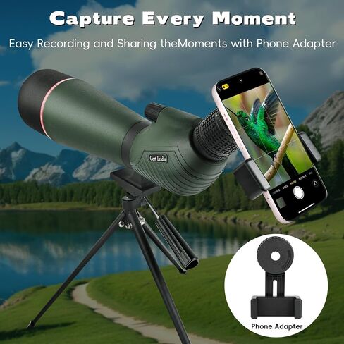 25-75x85 HD Spotting Scope with Phone Adapter & Tripod & Portable Carrying Bag - Fully Multi-Coated & BAK4 Prism, Waterproof Spotter Scope for Birding,Wildlife Viewing,Outdoor Observation in Kuwait