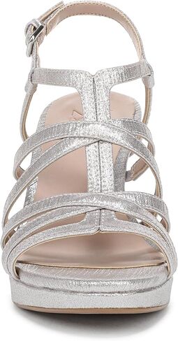 Naturalizer Women's Baylor Heeled Sandal Soft Silver Metallic 6 M in Kuwait