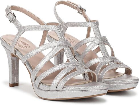 Naturalizer Women's Baylor Heeled Sandal Soft Silver Metallic 6 M in Kuwait