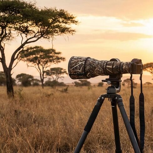 Rolanpro Waterproof Lens Camouflage Cover for Nikon Z 800mm F6.3 VR S - Camouflage Rain Cover Lens Protective Sleeve Easy Installation # 9 in Kuwait