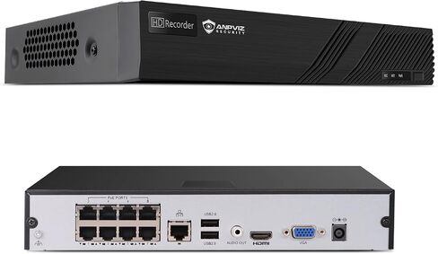 Anpviz 12MP 16CH PoE NVR for Home Security Camera System, NO HDD | Only Plug & Play Anpviz U Series Camera,16 Channel Network Video Recorder Support 12MP/8MP/6MP/5MP/4MP PoE Camera (U Series) in Kuwait