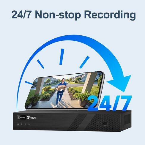 Anpviz 12MP 16CH PoE NVR for Home Security Camera System, NO HDD | Only Plug & Play Anpviz U Series Camera,16 Channel Network Video Recorder Support 12MP/8MP/6MP/5MP/4MP PoE Camera (U Series) in Saudi Arabia