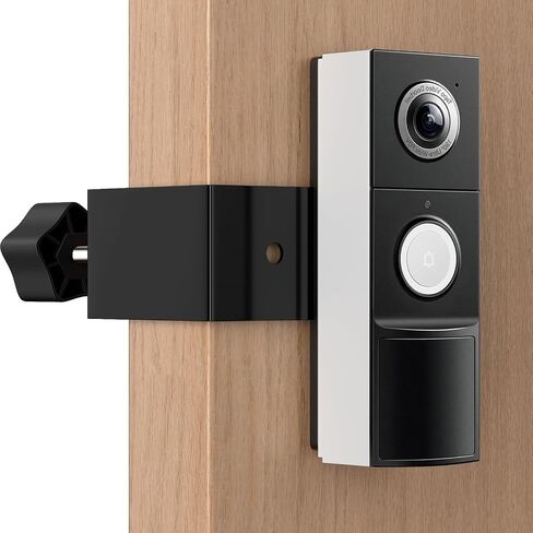 Anti-Theft Doorbell Mount Compatible with Tapo, Fully Metal Mounting Bracket for Tapo Video Doorbell D210/ D225, Anti-Blocks Motion Sensor, No Drilling Adjustable for Houses/Apartments/Rentals - Black in Kuwait