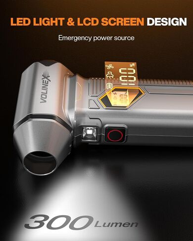 VX-101 Pro Max Compressed Air Duster for PC, Car Cleaning | 150000RPM Brushless Motor, Turbo, 8000mAh Rechargeable, 10-Speed Adjustable, Cordless, LED Light, LCD Screen, Mini Portable in Kuwait