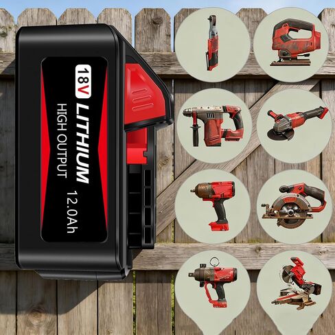 Replacement Milwaukee M18 Battery 12.0Ah – Built with 21700 Cells, High Capacity Lithium-Ion Battery Compatible with Milwaukee 18V Cordless Power Tools in Saudi Arabia