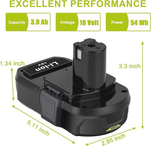 2Packs P103 18V Battery Replacement for RYOBI 18V ONE+ Battery | Compatible with PBP005 P102 P103 P104 P105 P107 P109 P122 Cordless Tool Batteries, 3.0Ah 18 Volt Batteries in Kuwait