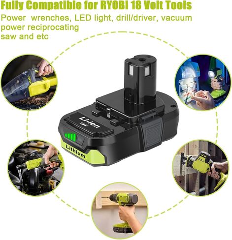2Packs P103 18V Battery Replacement for RYOBI 18V ONE+ Battery | Compatible with PBP005 P102 P103 P104 P105 P107 P109 P122 Cordless Tool Batteries, 3.0Ah 18 Volt Batteries in Kuwait