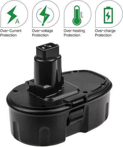 Battery Compatible with Dewalt 18V Cordless Power Tools 5.0Ah 2 Pack | Aftermarket replacement battery, fits DC9096, DC9098, DE9098, DE9096, DW9096. Non-OEM battery for 18V power tool series in Kuwait