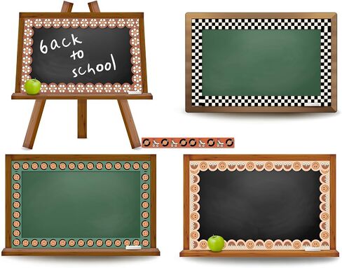 Whaline 82 Ft Groovy Vintage Bulletin Board Borders Boho Flower Rainbow Face Plaid Mushroom Adhesive Trim Border for Back to School Classroom Office Party Decor in Saudi Arabia