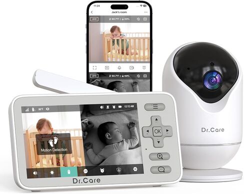 Dr.Care VistaView Lite Smart WiFi Baby Monitor - 4" 720P Split Screen & 1080P Camera App Control, Motion Alerts, HD Night Vision, Triple Security, 2-Way Talk, Video Recording, Multi-User in Kuwait