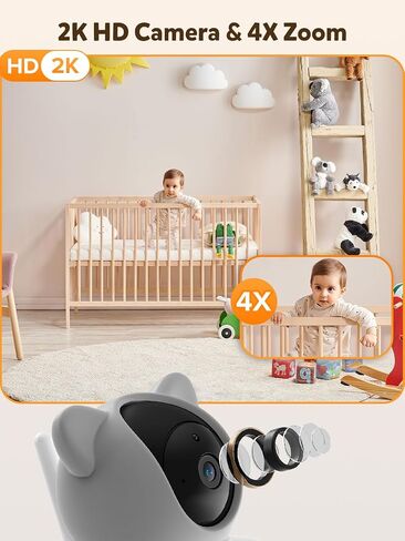 iFamily Smartphone Baby Monitor with APP& 5" Split HD Monitor &2K Camera x2 | wifi baby monitor,Night Vision, 2-Way Talk, Motion Tracking&Alerts, Temp Sensor, Lullabies,Secure WiFi Lock in Kuwait