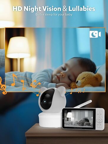 iFamily Smartphone Baby Monitor with APP& 5" Split HD Monitor &2K Camera x2 | wifi baby monitor,Night Vision, 2-Way Talk, Motion Tracking&Alerts, Temp Sensor, Lullabies,Secure WiFi Lock in Kuwait