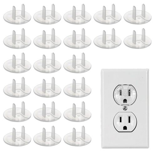 50 Pack Outlet Covers Baby Proofing Clear Outlet Covers Safety Plug Covers | Safe & Secure Electric Plug Protectors Sturdy Childproof Socket Covers for Home & Office Keep Electrical Outlets Covered in Kuwait