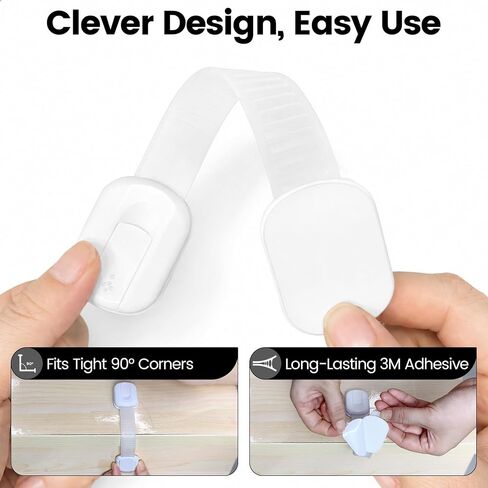 Matenf Child Proof Cabinet Locks, Baby Safety Locks, 4 PCS | Self Adhesive, Durable ABS Material, Fridgeor Drawer Locks, for Toddler Kid Safety in Kuwait