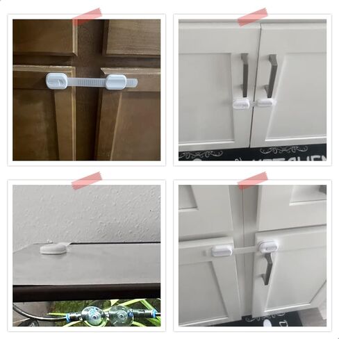 Matenf Child Proof Cabinet Locks, Baby Safety Locks, 4 PCS | Self Adhesive, Durable ABS Material, Fridgeor Drawer Locks, for Toddler Kid Safety in Kuwait
