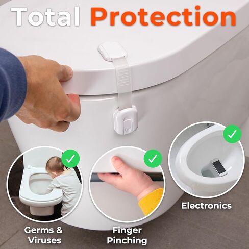 2-Pack Toilet Locks Baby Proof - Toilet Seat Locks for Toddlers with Adhesive - Toilet Latches Child Safety - No Tools Required in Kuwait