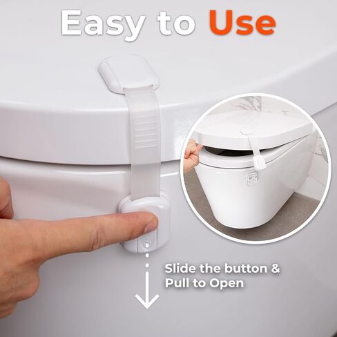 2-Pack Toilet Locks Baby Proof - Toilet Seat Locks for Toddlers with Adhesive - Toilet Latches Child Safety - No Tools Required in Kuwait