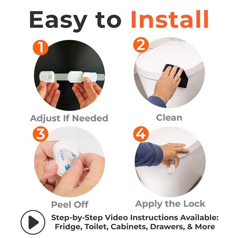 2-Pack Toilet Locks Baby Proof - Toilet Seat Locks for Toddlers with Adhesive - Toilet Latches Child Safety - No Tools Required in Kuwait
