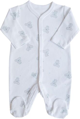 Kitikate Organic Cotton Baby Boys Footed Romper Set, 3-Pack, One-Piece Outfits with Cute Rabbit Prints in Kuwait